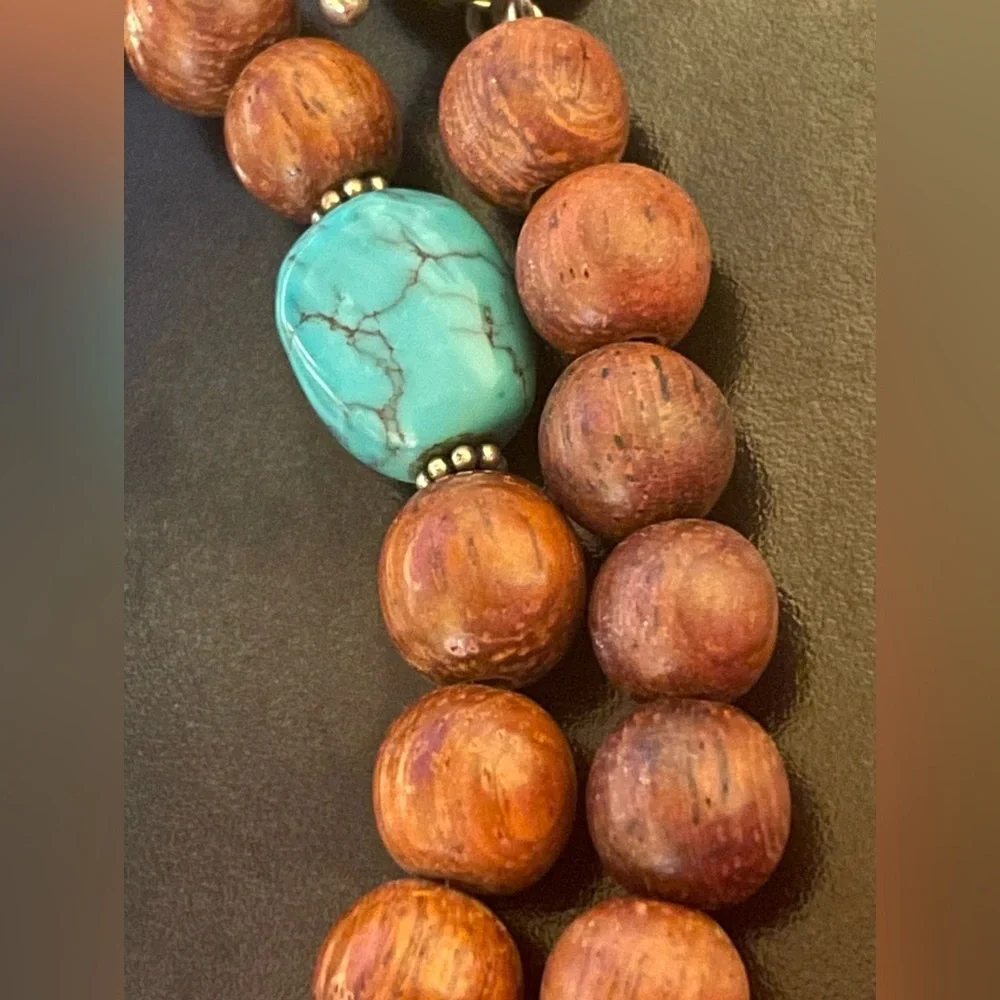 Silpada Turquoise and Wood Sterling Silver Toggle Necklace - Picture 4 of 9